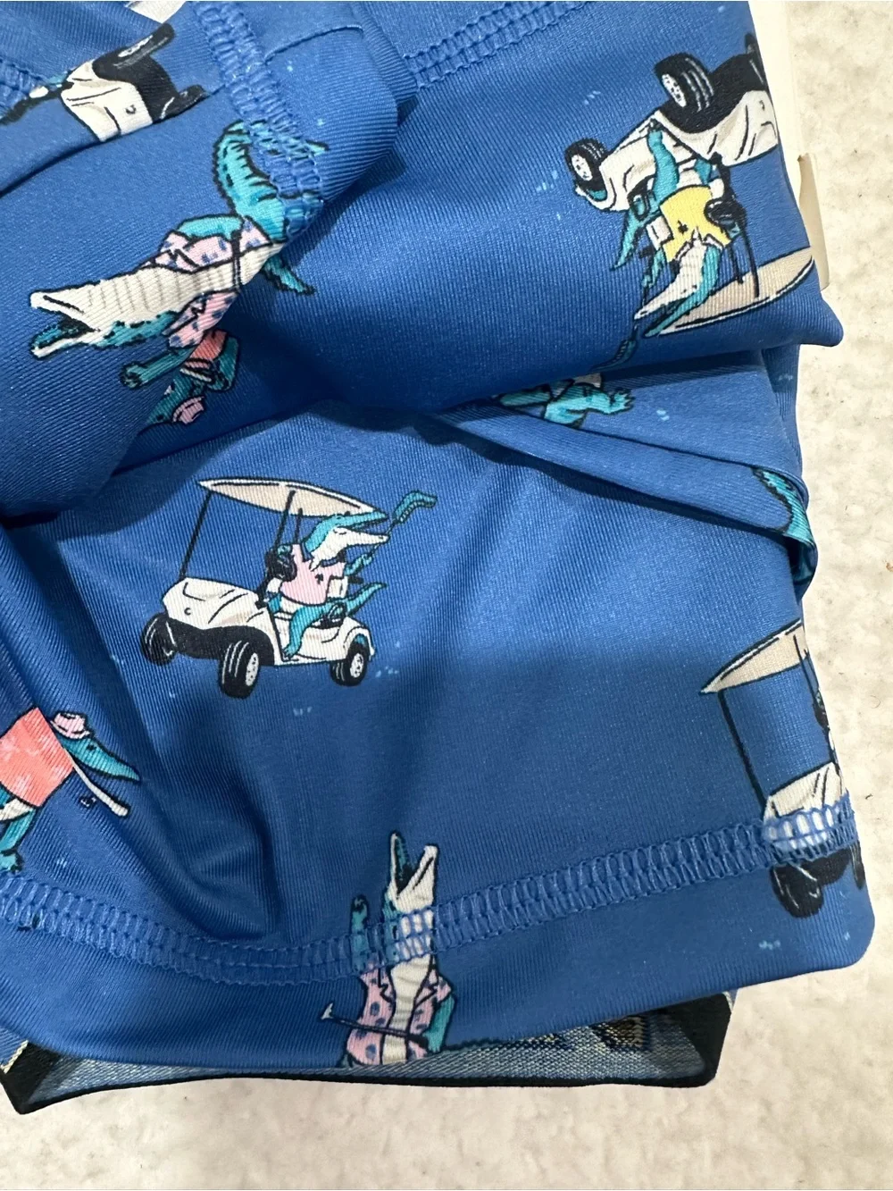 Jockey Blue Boxer Briefs with Golfer Print